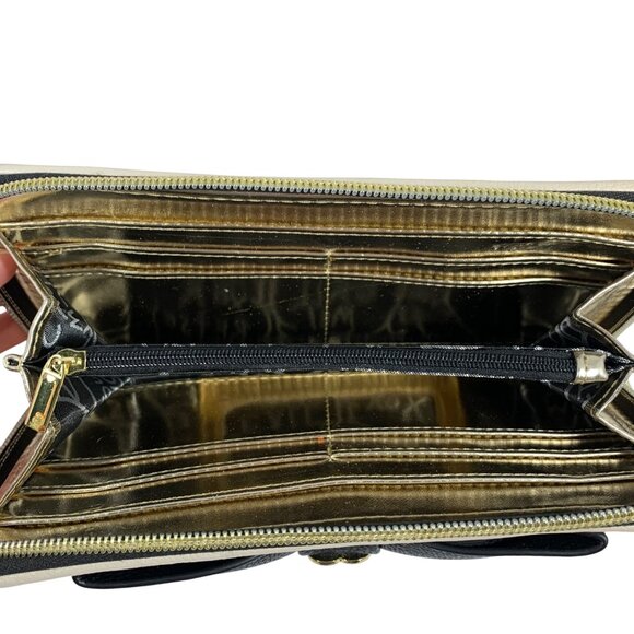 BETSEY JOHNSON Puffy Quilted Heart Accordion Wallet BIG Black Bow NICE! - Picture 7 of 9
